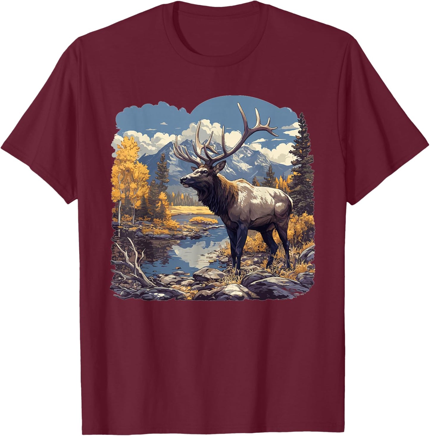 Elks Elk T-Shirt - T-Shirt | Maroon