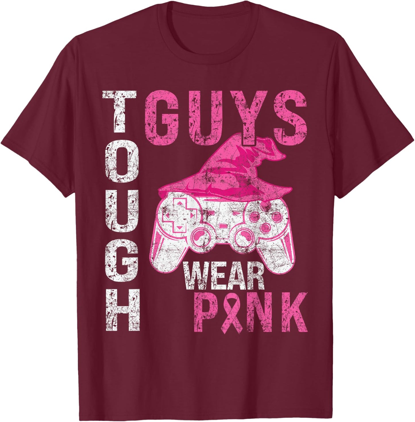 Tough Guys Wear Pink Cool Pink Gaming lover Boys Youth men T-Shirt - T-Shirt | Maroon