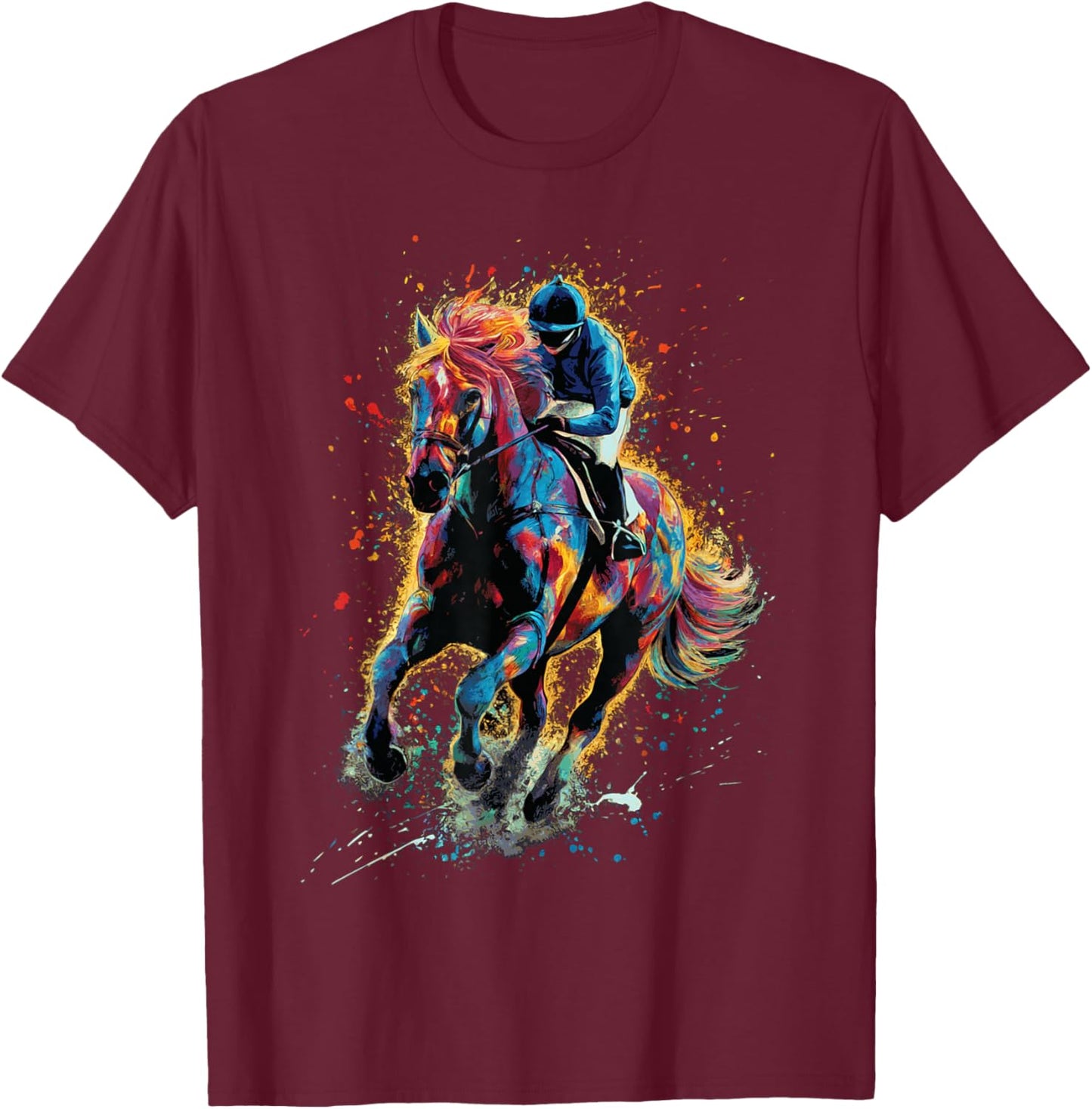 Horse Lover Woman Racing For Horse Racing Jockey Woman T-Shirt - T-Shirt | Maroon