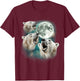 3 Snow Bear Moon | Funny Arctic Wildlife Howling Parody T-Shirt - T-Shirt | Maroon