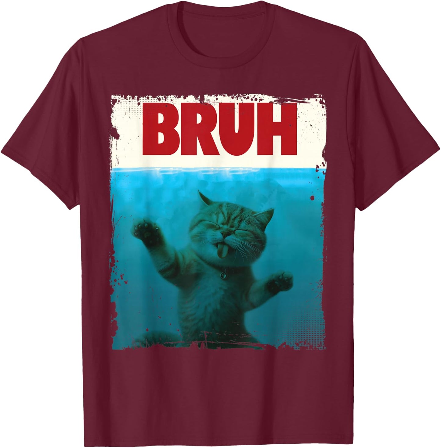 Chill Cat Bruh Brother Funny For Cat Lover Cat Mom Cat Dad T-Shirt - T-Shirt | Maroon