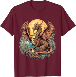 Enchanted Dragon Guardian T-Shirt - T-Shirt | Maroon