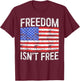 Freedom Isn't Free Shirt Men Women Patriotic Fourth of July T-Shirt - T-Shirt | Maroon
