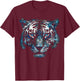 Tiger Artwork - Blue Eyes - Animal Art Tiger T-Shirt - T-Shirt | Maroon