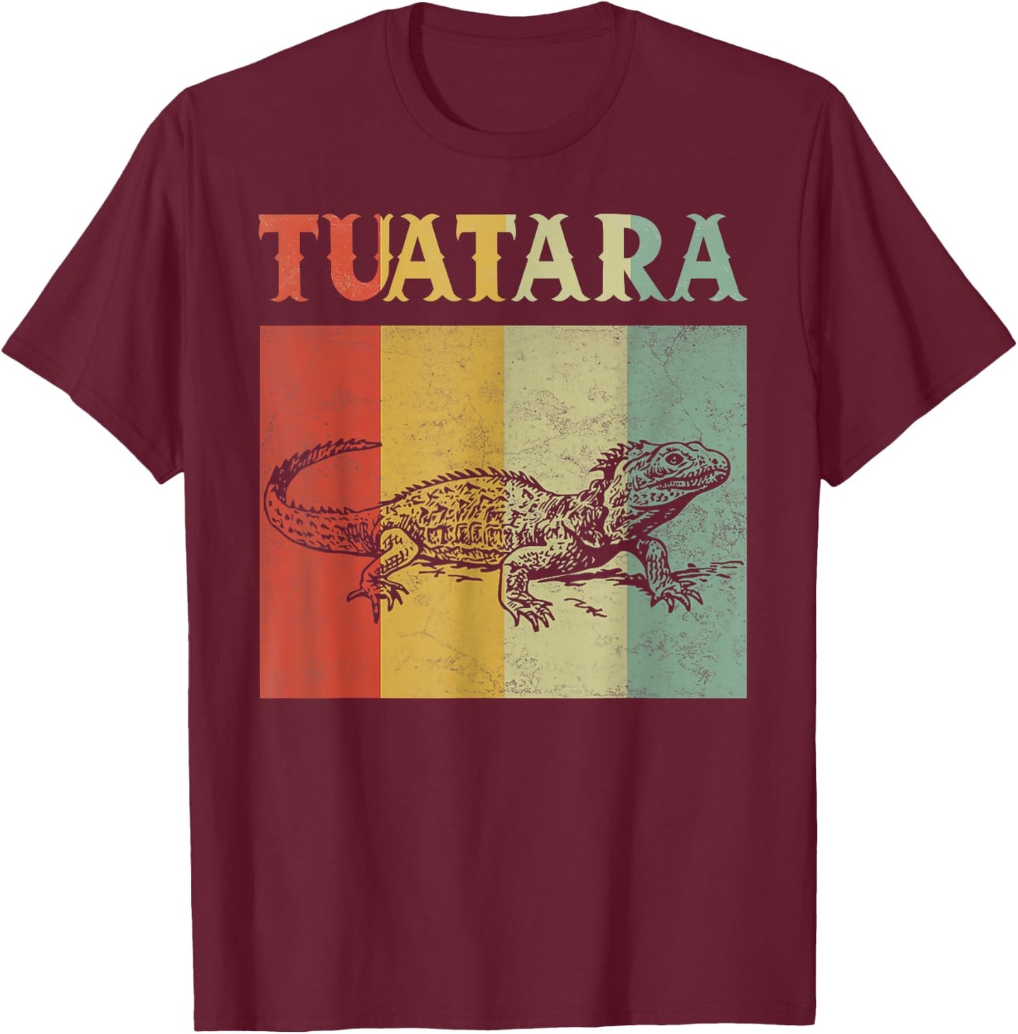 Retro Animal Lovers Tuatara Vintage Tuataras graphic T-Shirt - T-Shirt | Maroon
