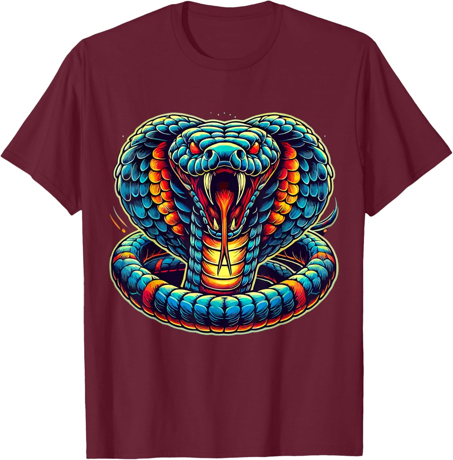 King Cobra Snake T-Shirt - T-Shirt | Maroon