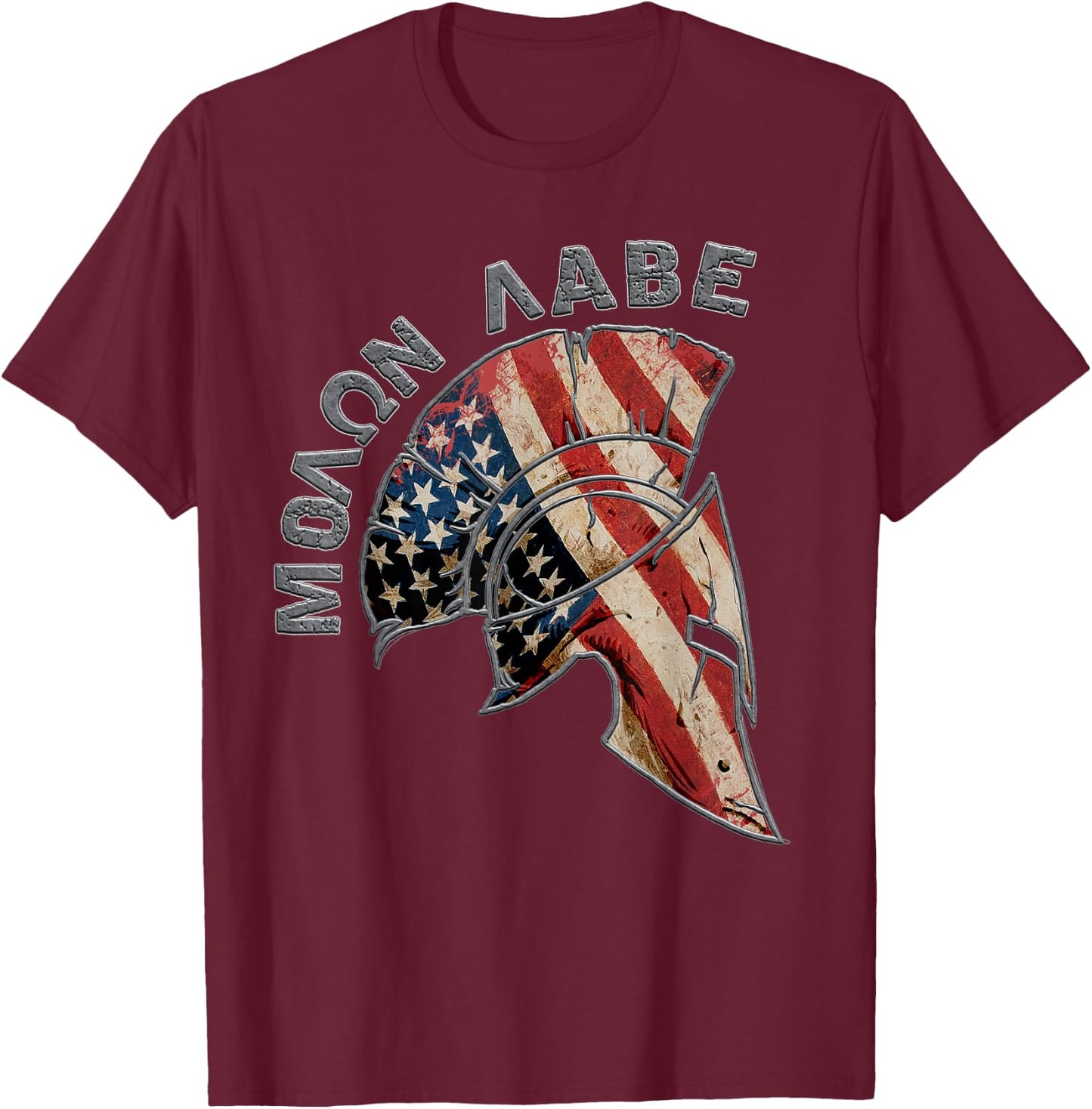 Spartan Patriotic Molon Labe USA American Spartan Greek T-Shirt - T-Shirt | Maroon
