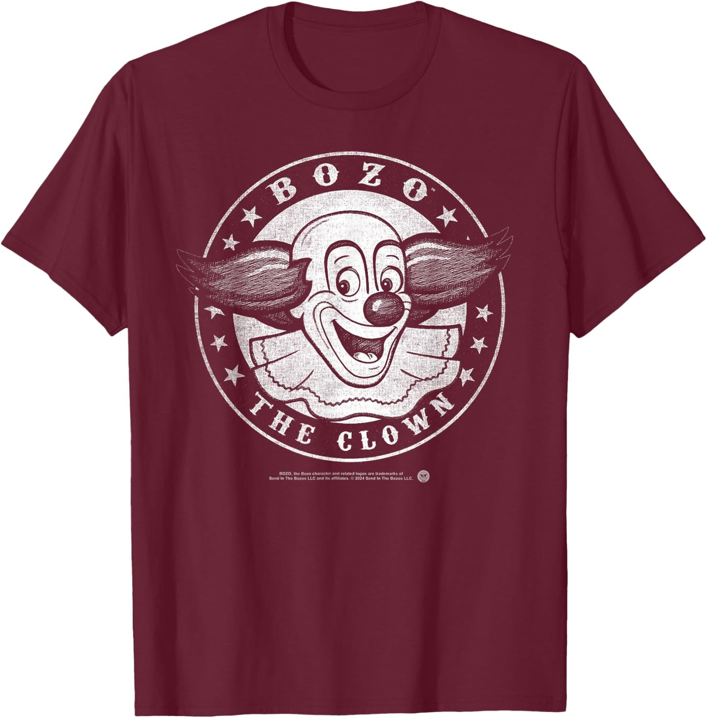 Vintage Shirts by Sven & Angus Bozo the Clown Faded Vintage T-Shirt - T-Shirt | Maroon