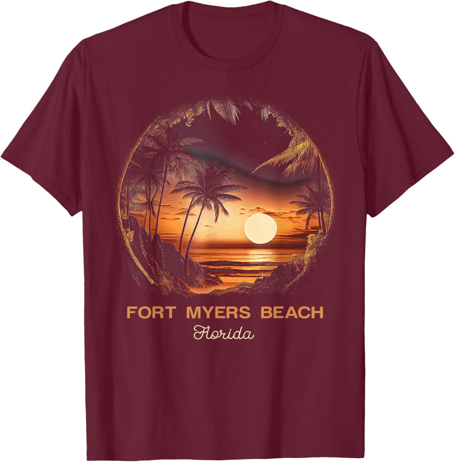 Fort Myers Beach Florida T-Shirt - T-Shirt | Maroon