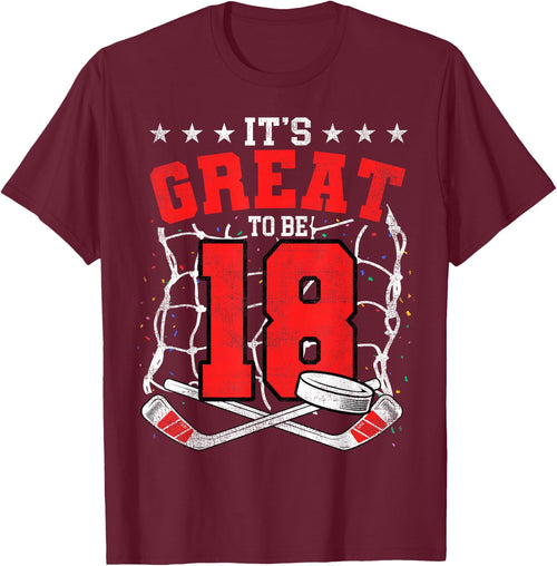 18th Birthday Hockey Lovers It's Great To Be 18 Years Old