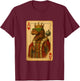 Tyrannosaurus Disco Ace Hearts Playing Card King Dinosaur T-Shirt - T-Shirt | Maroon