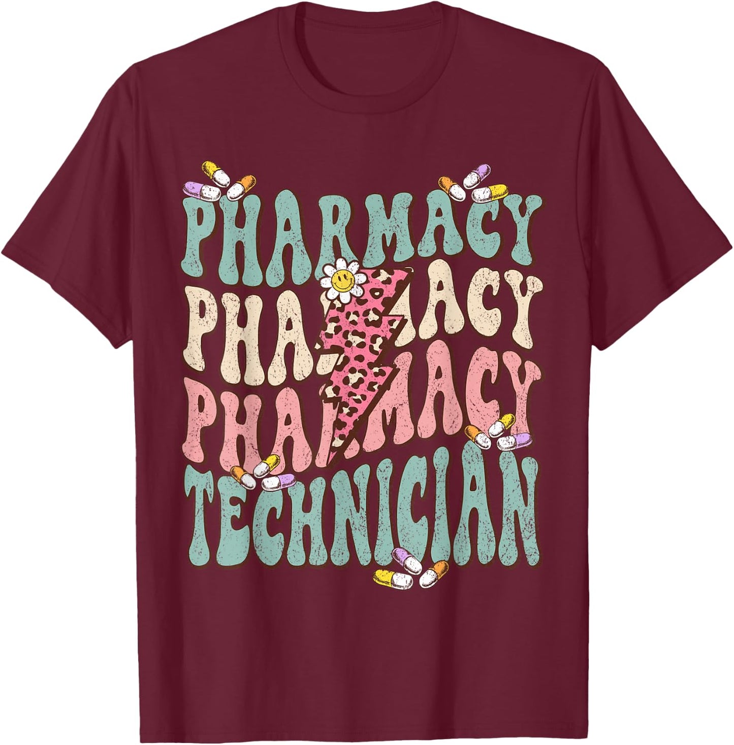 Pharmacy Technician CPHT School Pharmacist Tech Assistant T-Shirt - T-Shirt | Maroon