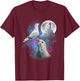 Three White Pigeons Howling At The Moon Funny Pigeon T-Shirt - T-Shirt | Maroon