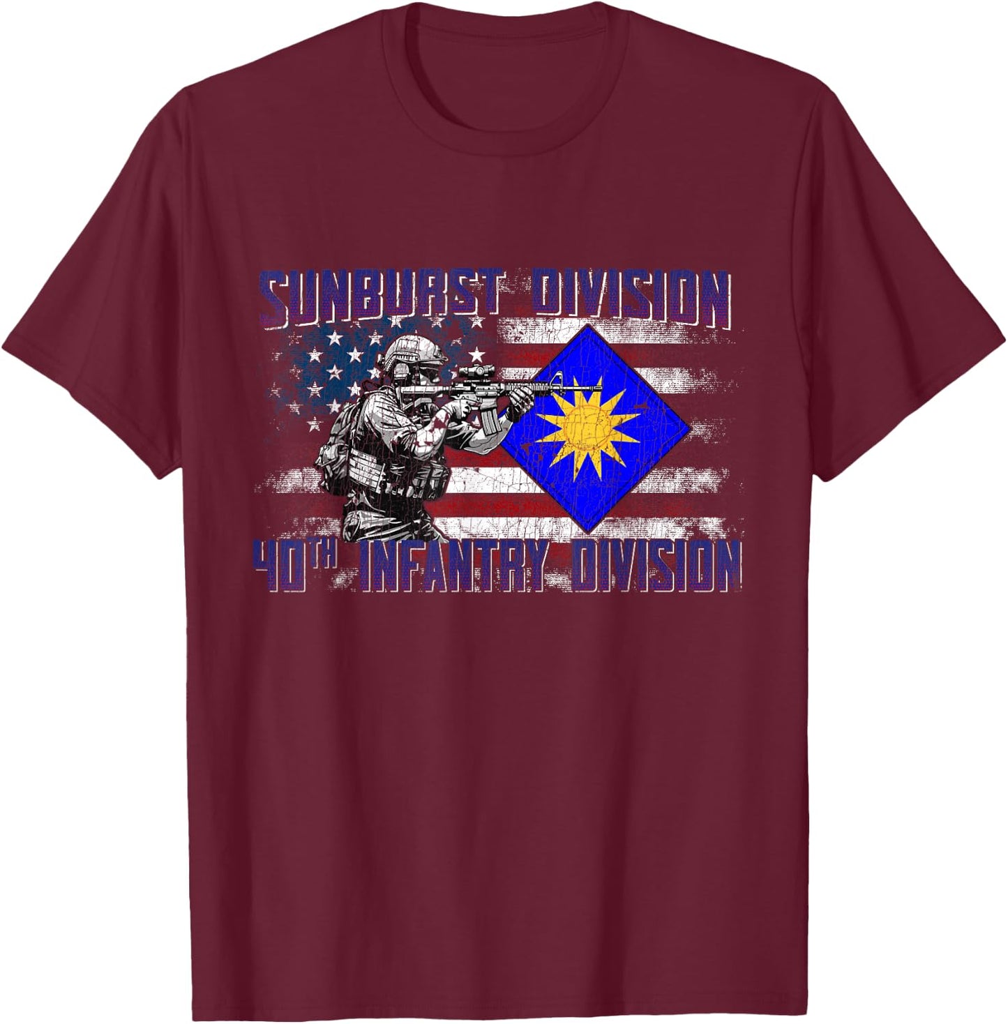 40th Infantry Division 40th ID Sunshine Division Gifts T-Shirt - T-Shirt | Maroon
