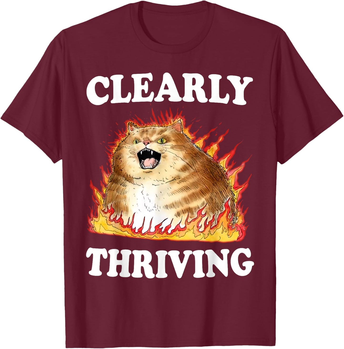 Clearly Thriving , Small, Black T-Shirt - T-Shirt | Maroon