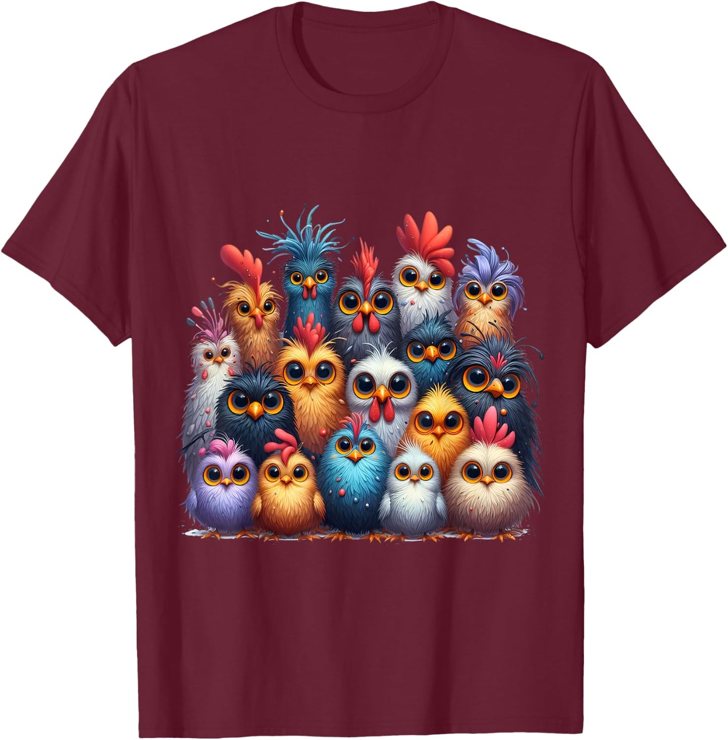 Photo Family Chickens T-Shirt - T-Shirt | Maroon