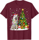 Lighting Xmas Tree Santa Great Pyrenees Dog Christmas T-Shirt - T-Shirt | Maroon