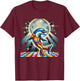 Aesthetic Dolphin Disco T-Shirt - T-Shirt | Maroon