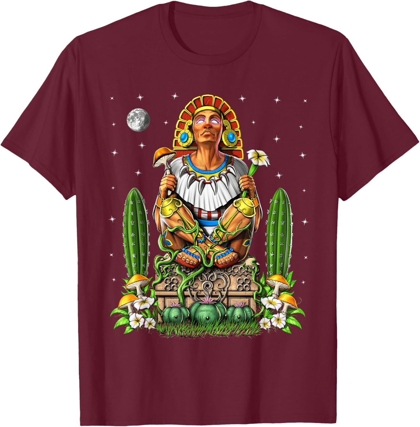 Aztec God Xochipilli Aztec Mythology Gods T-Shirt - T-Shirt | Maroon