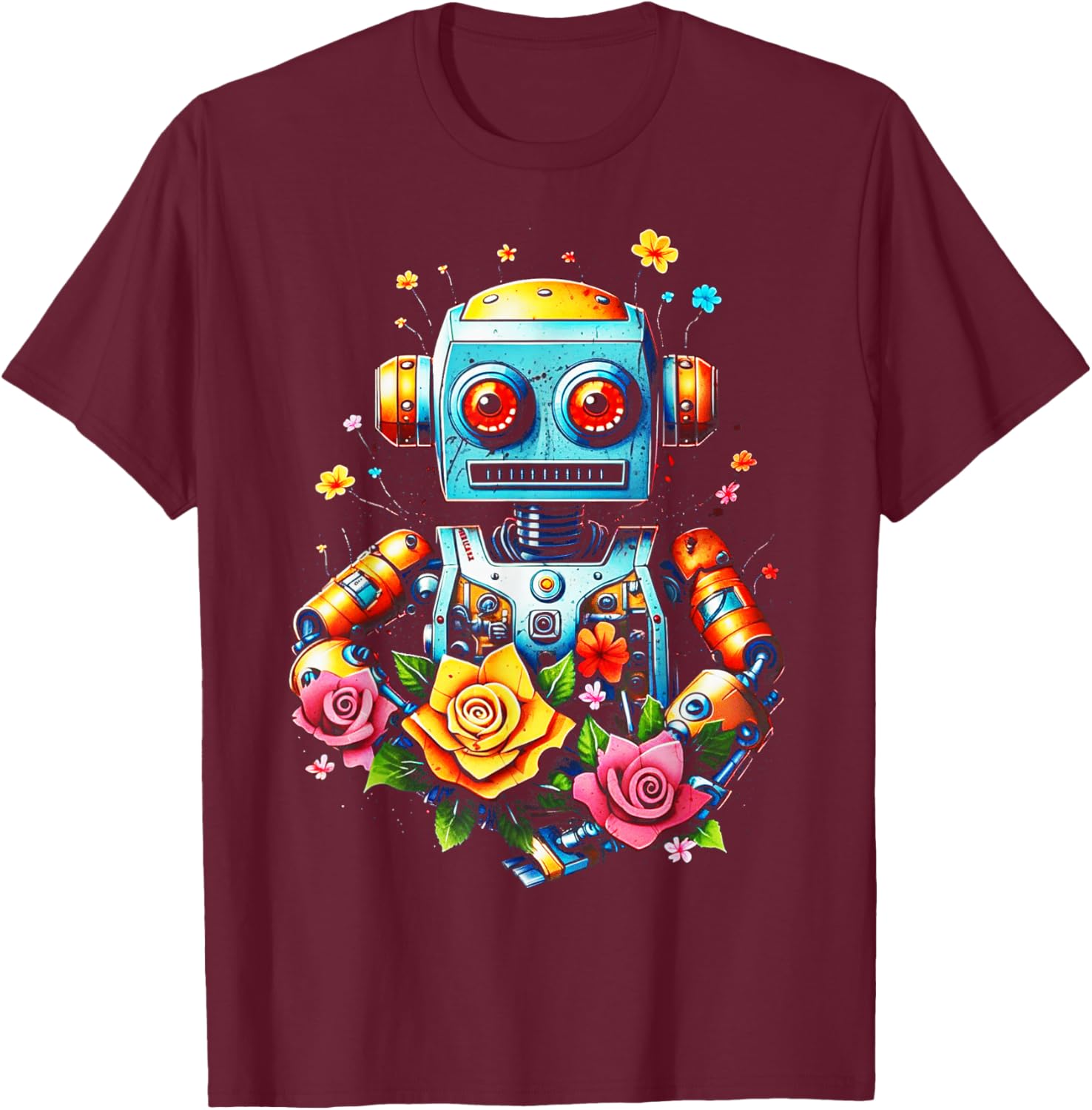 Vintage Robot Art Toys Robot Builder Robotics T-Shirt - T-Shirt | Maroon
