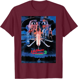 A Nightmare On Elm Street 3 Dream Warriors Poster T-Shirt - T-Shirt | Maroon