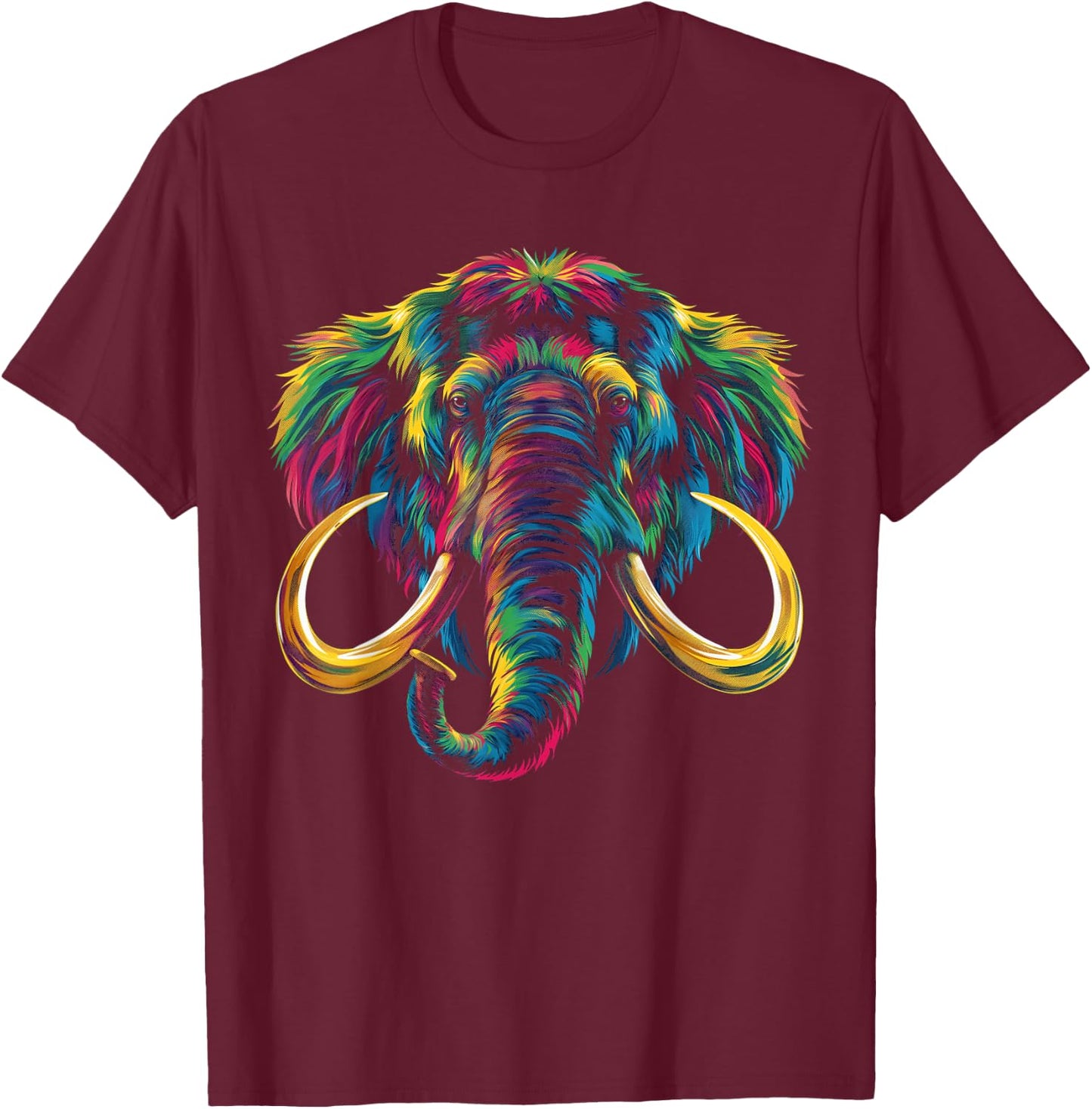 Mammoth Woolly Popart T-Shirt - T-Shirt | Maroon