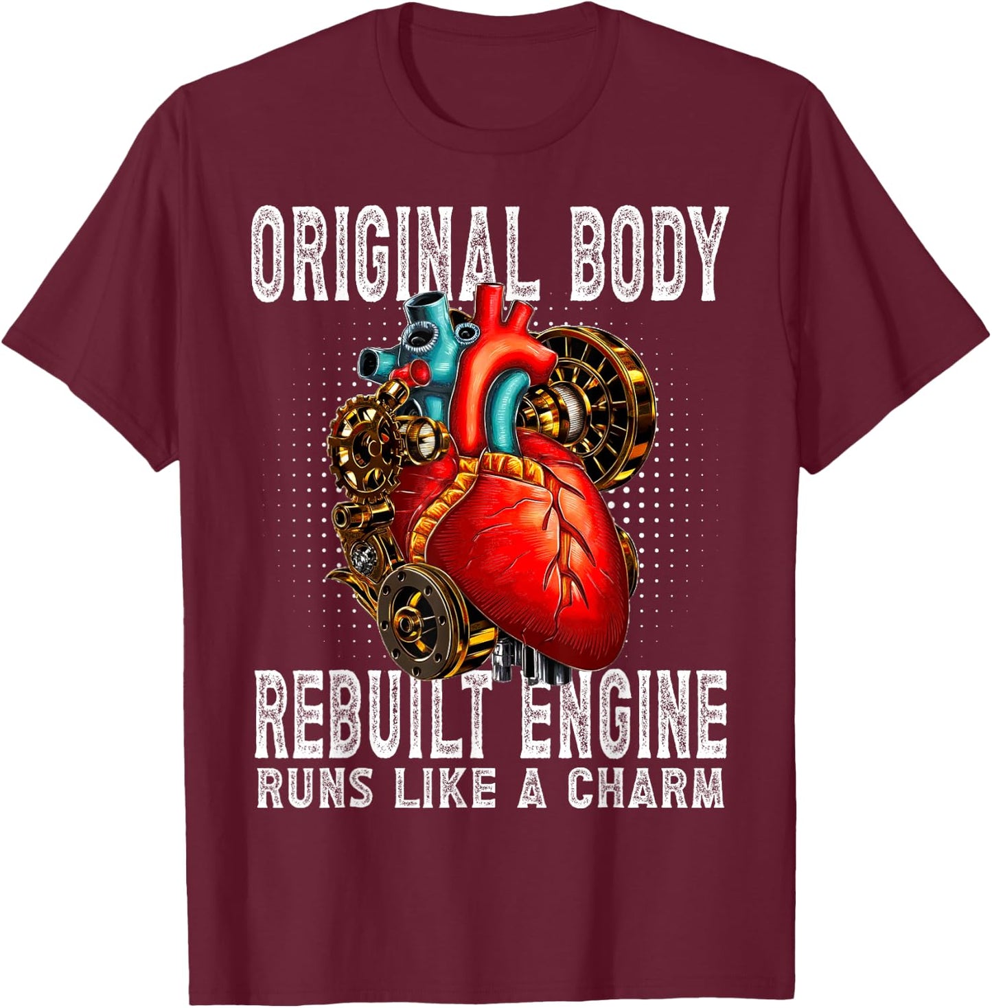 Funny Open Heart Surgery Recovery Survivor Men Women T-Shirt - T-Shirt | Maroon