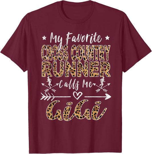 My Favorite Cross Country Runner Calls Me Gigi Grandma T-Shirt - T-Shirt | Maroon