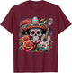 Cinco De Mayo Skull Sombrero Fiesta Mexican Skull Men Women T-Shirt - T-Shirt | Maroon
