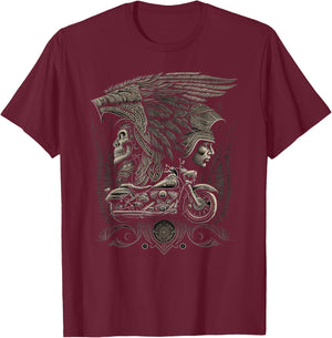 Native American bikes Motorcycle Indian Bikers old classic T-Shirt - T-Shirt | Maroon