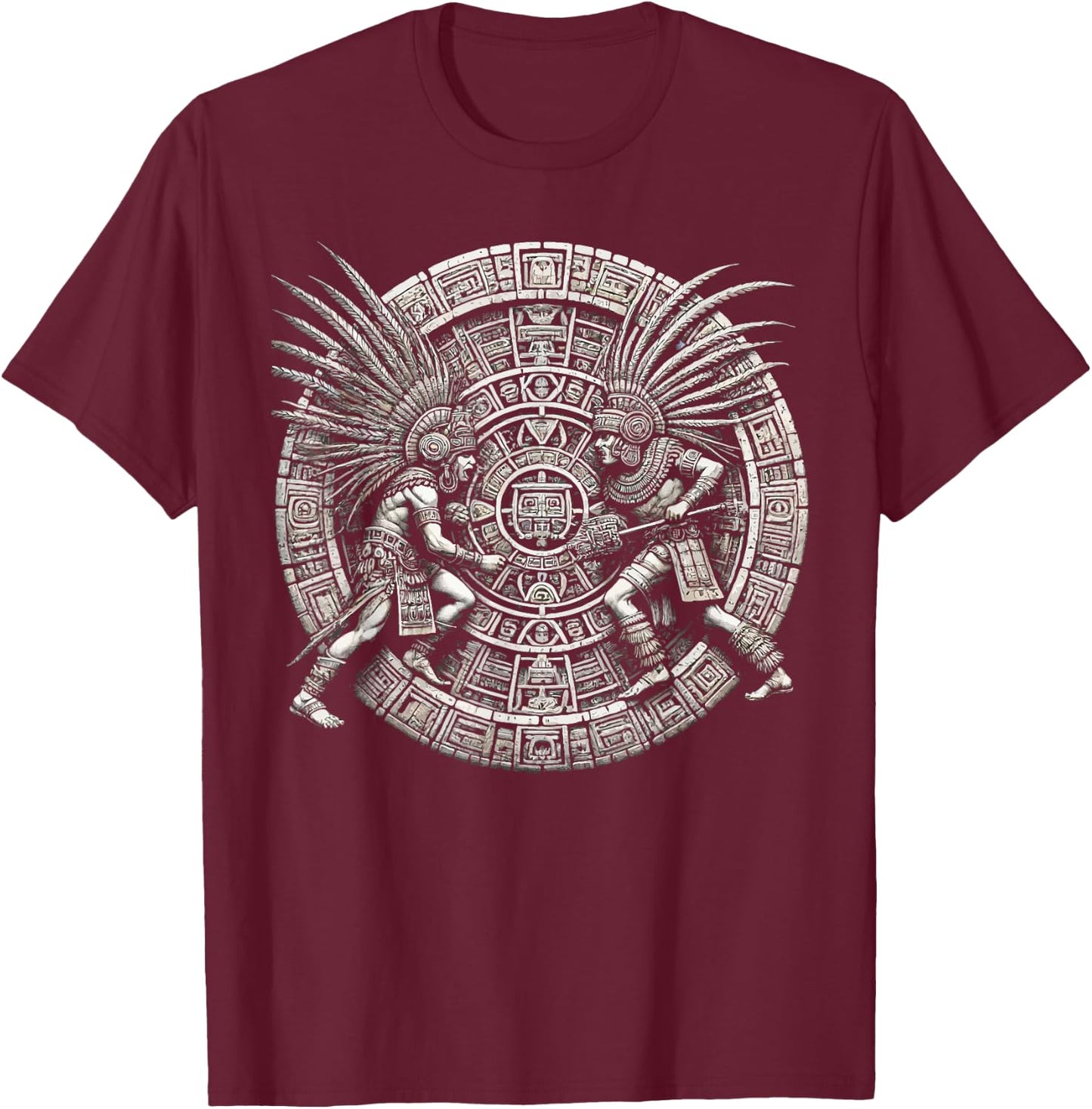 Aztec Warrior Mayan Indigenous Mexican Aztec Jaguar T-Shirt - T-Shirt | Maroon