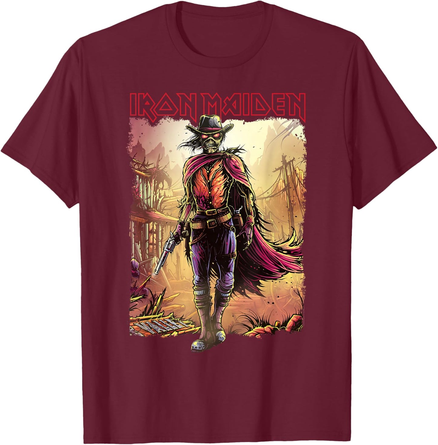 Iron Maiden - Piece of Mind Graphic Novel Stranger Navy T-Shirt - T-Shirt | Maroon