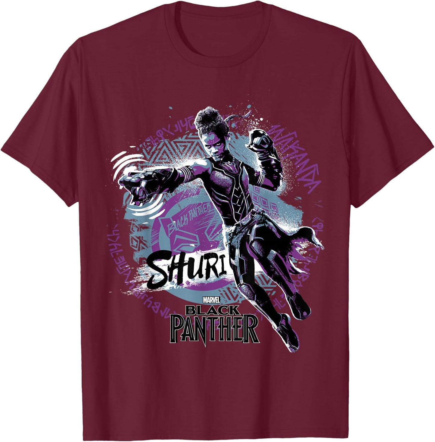 Marvel Black Panther Movie Shuri Graffiti Graphic T-Shirt - T-Shirt | Maroon