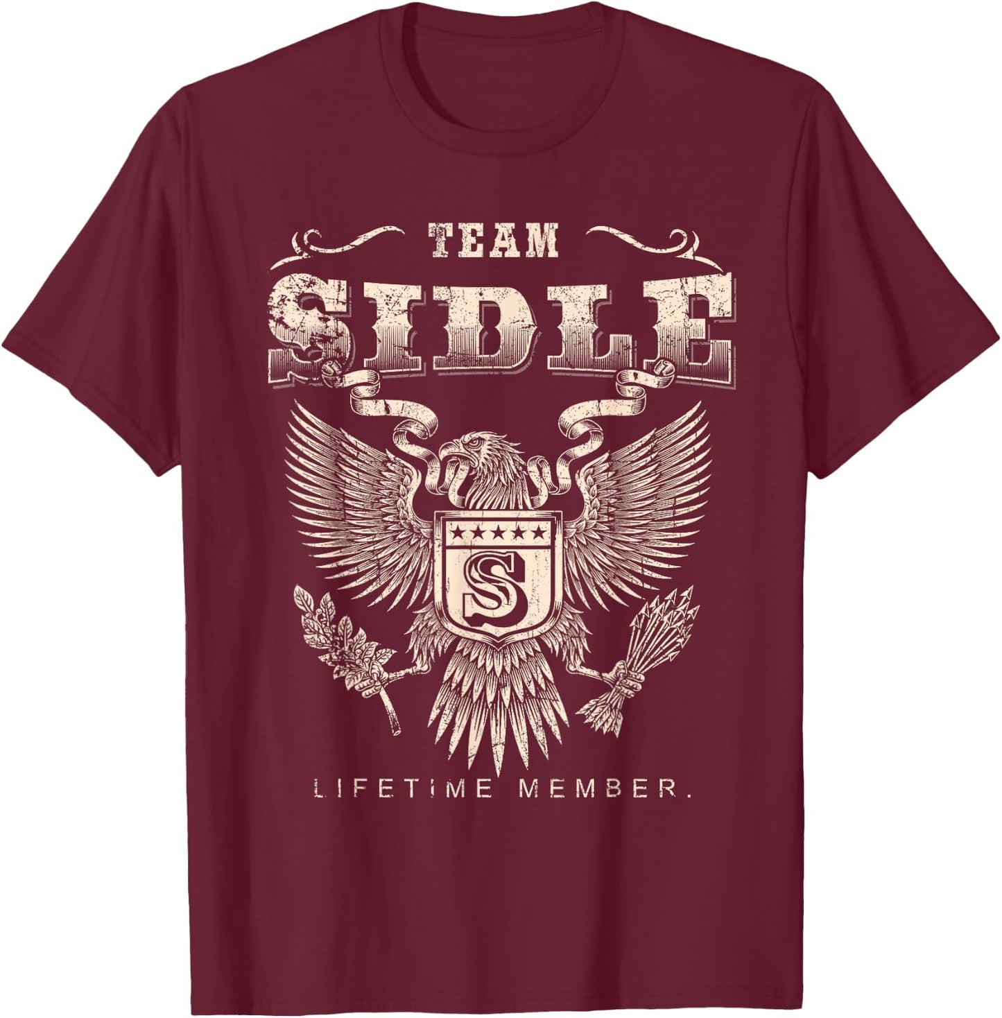 Team Sidle Lifetime Member - Sidle Name T-Shirt - T-Shirt | Maroon
