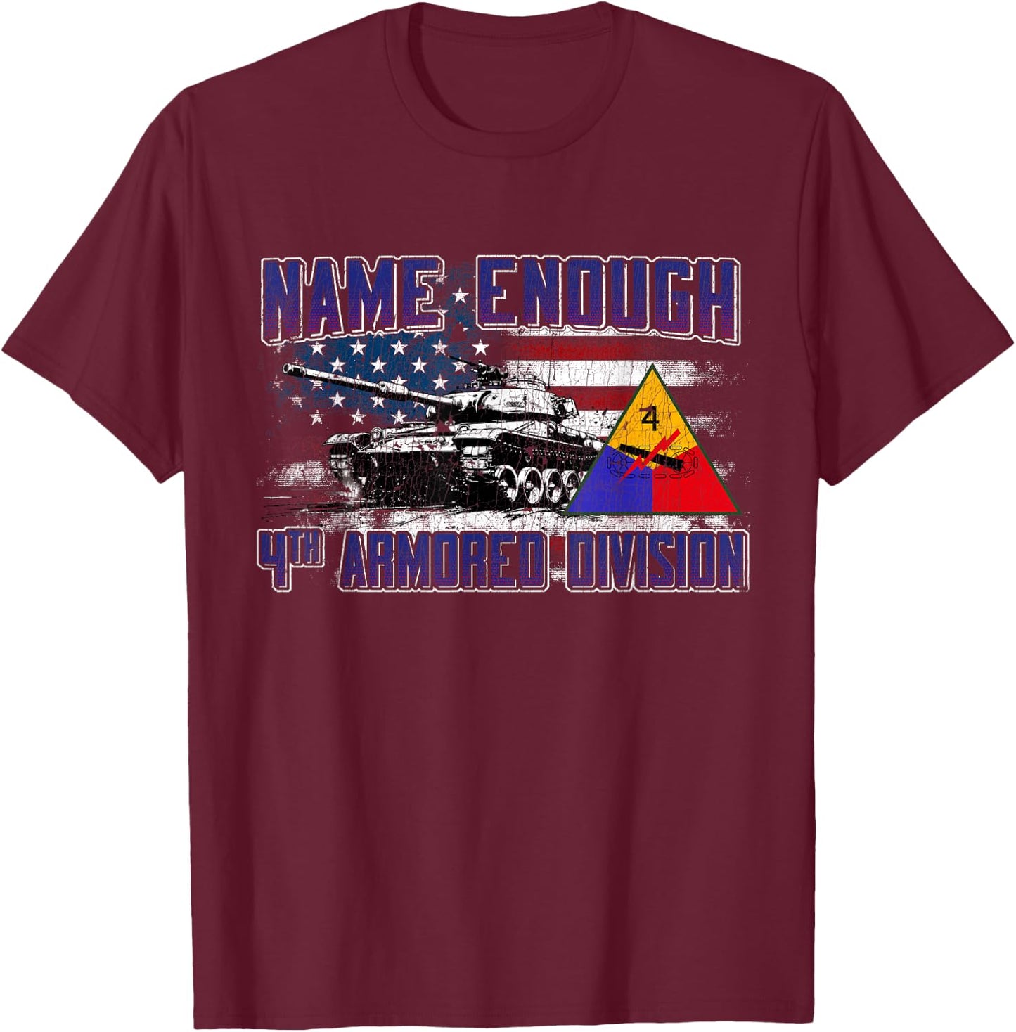 Veteran 4th Armored Division Breakthrough Vintage Gifts T-Shirt - T-Shirt | Maroon