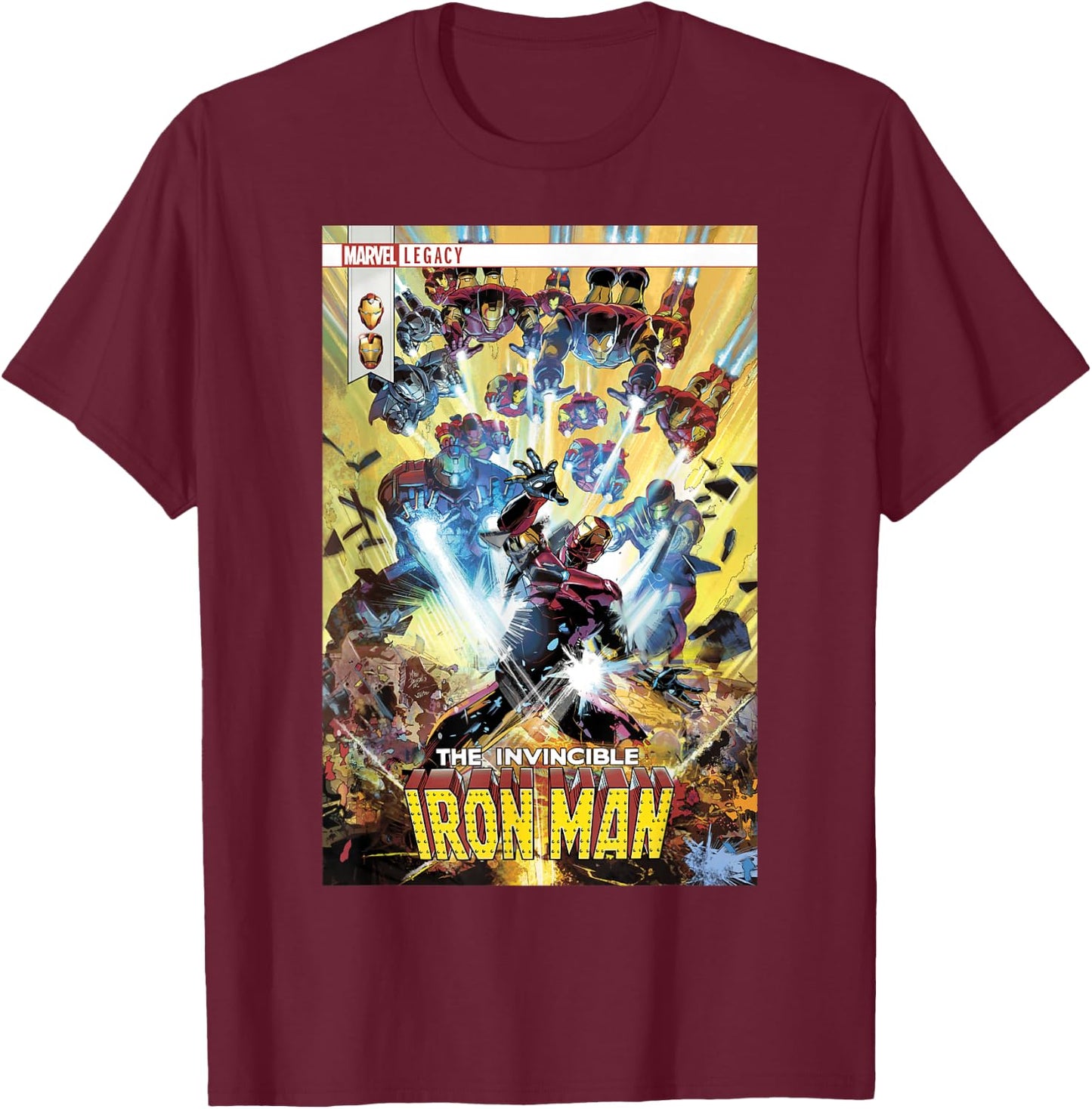 Marvel The Invincible Iron Man System Overload Comic T-Shirt - T-Shirt | Maroon