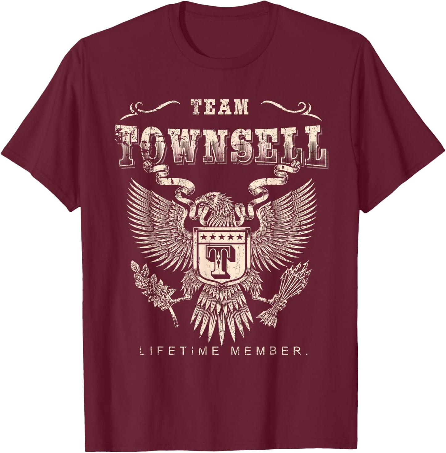 Team Townsell Lifetime Member - Townsell Name T-Shirt - T-Shirt | Maroon