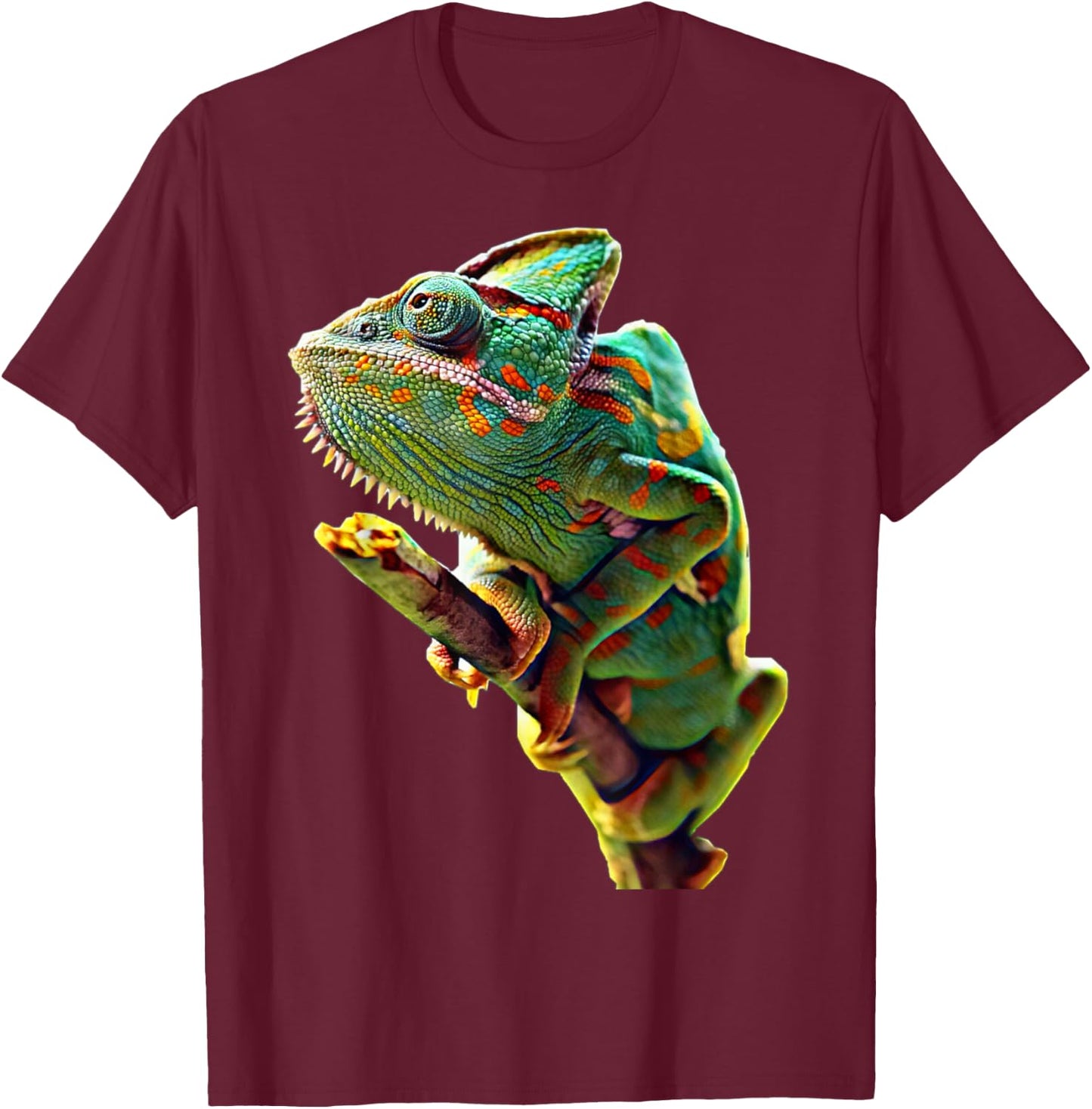 Scary Knight Clothing Veiled Chameleon Reptile Lizard T-Shirt - T-Shirt | Maroon
