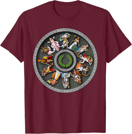 Greek Mythology Gods Ancient Greece T-Shirt - T-Shirt | Maroon