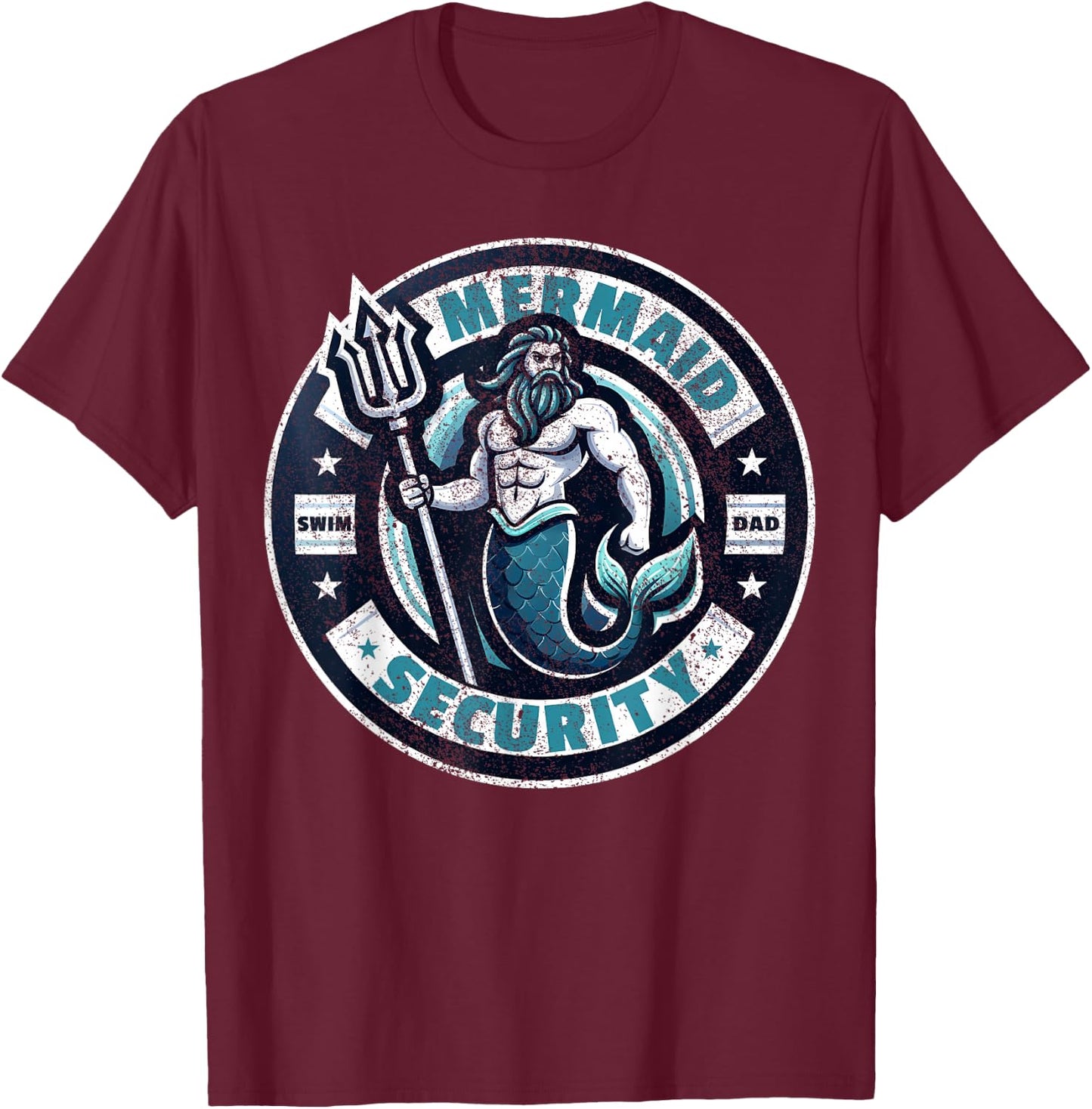 Funny Father Swimming Dad Swimmer Daughter Swim T-Shirt - T-Shirt | Maroon