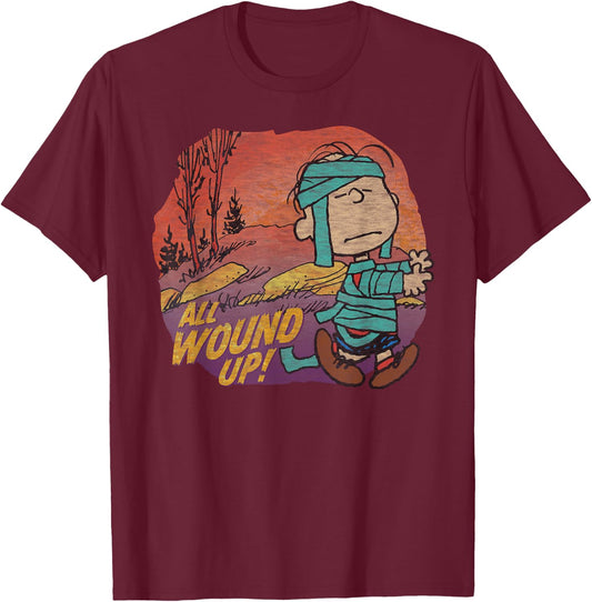 Peanuts Halloween Linus Mummy T-Shirt - T-Shirt | Maroon