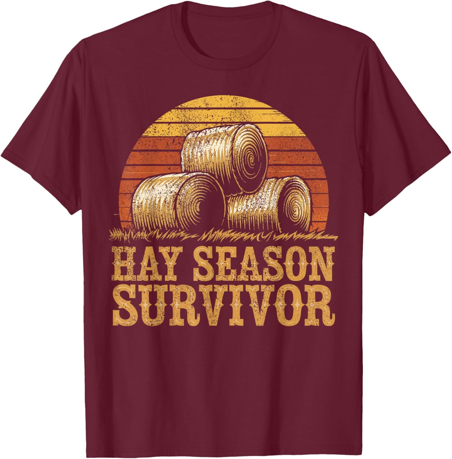 Farming Hay Season Hay Farmer T-Shirt - T-Shirt | Maroon