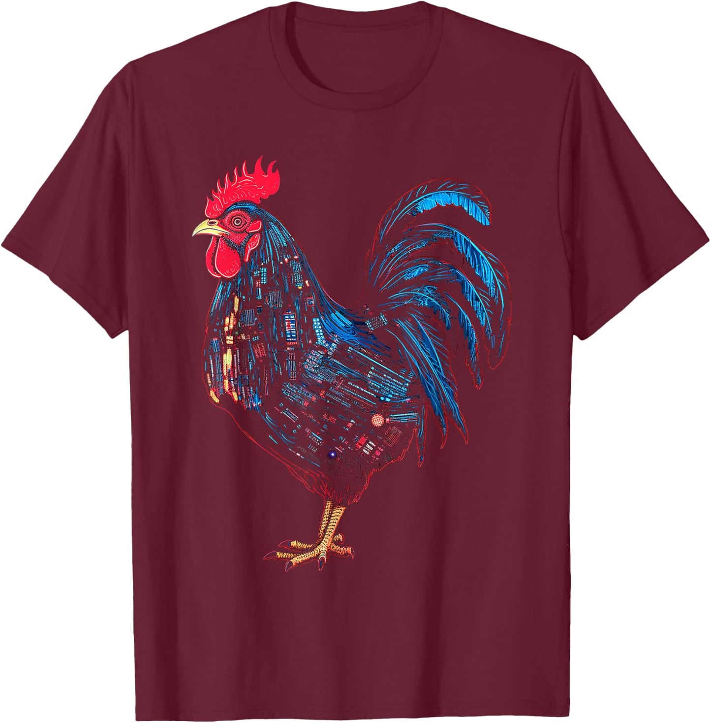 Chicken Animal Graphic Art Chicken T-Shirt - T-Shirt | Maroon