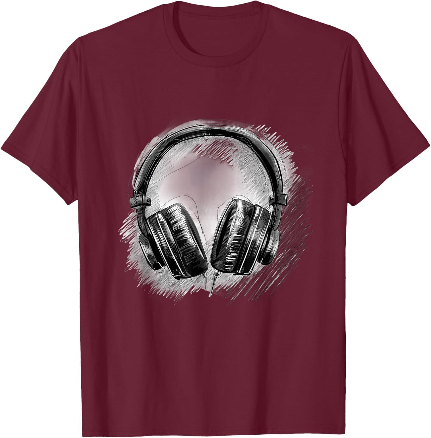 Headphones Music DJ Headphone Lover Music Headphones House T-Shirt - T-Shirt | Maroon