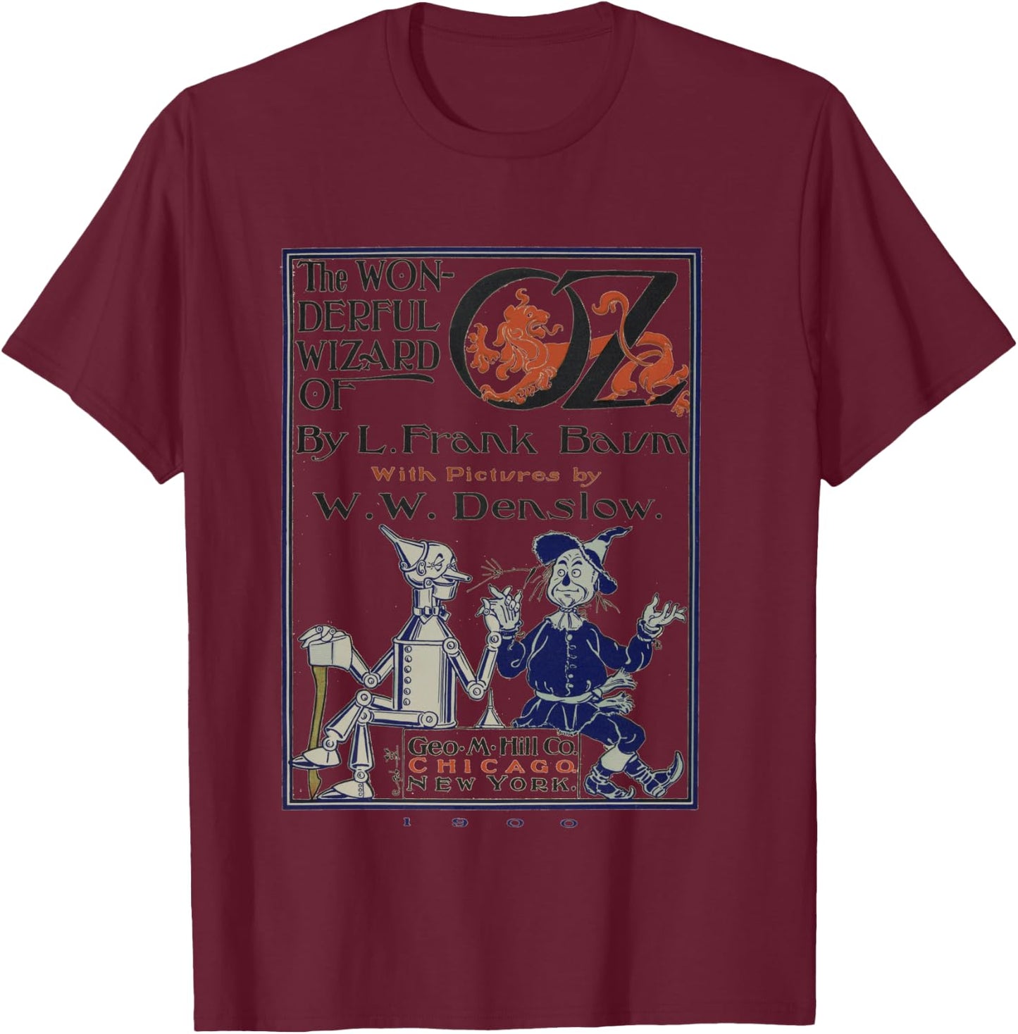 Scarecrow & Tin-Man Shirt The Wizard Of OZ -OZ Book T-Shirt - T-Shirt | Maroon