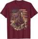 Patriotic Horse American Flag Horseback Riding Western Farm T-Shirt - T-Shirt | Maroon