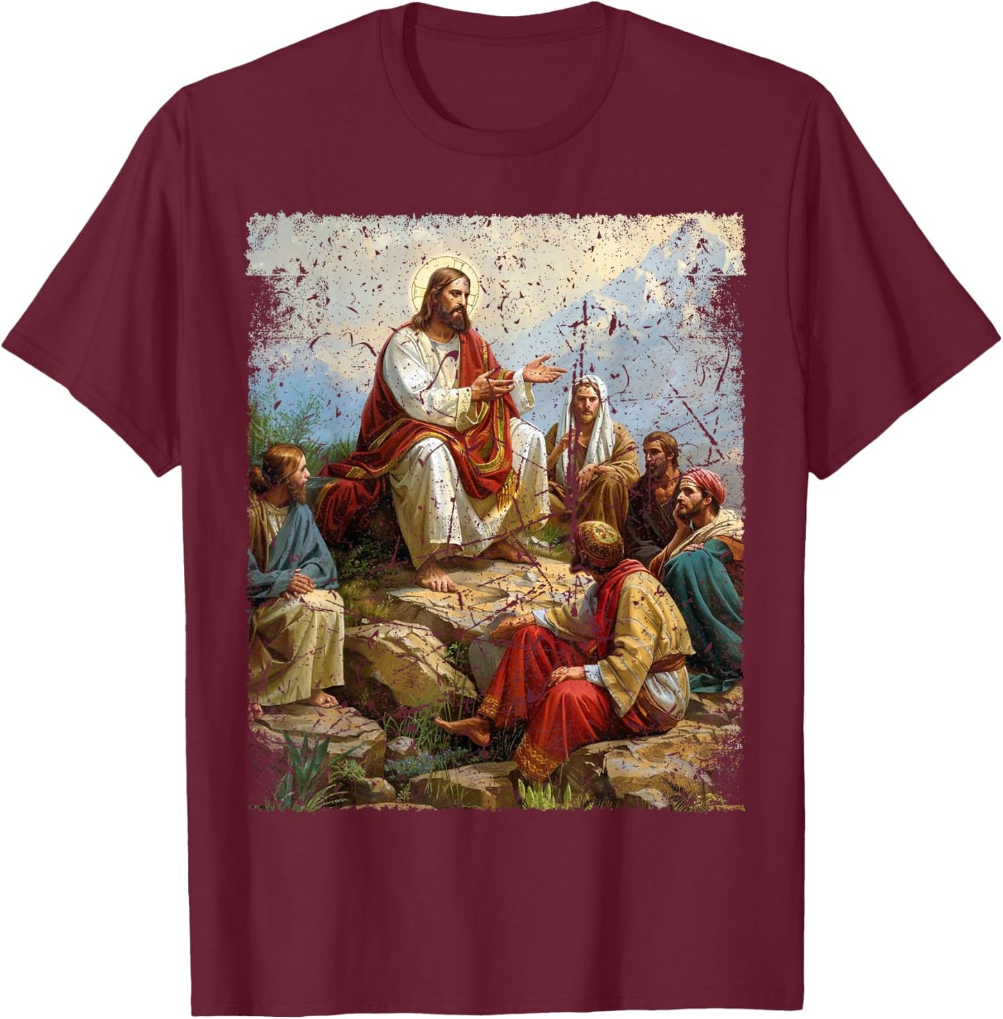 Apostle Disciple Jesus Christ Sermon on the Mount T-Shirt - T-Shirt | Maroon