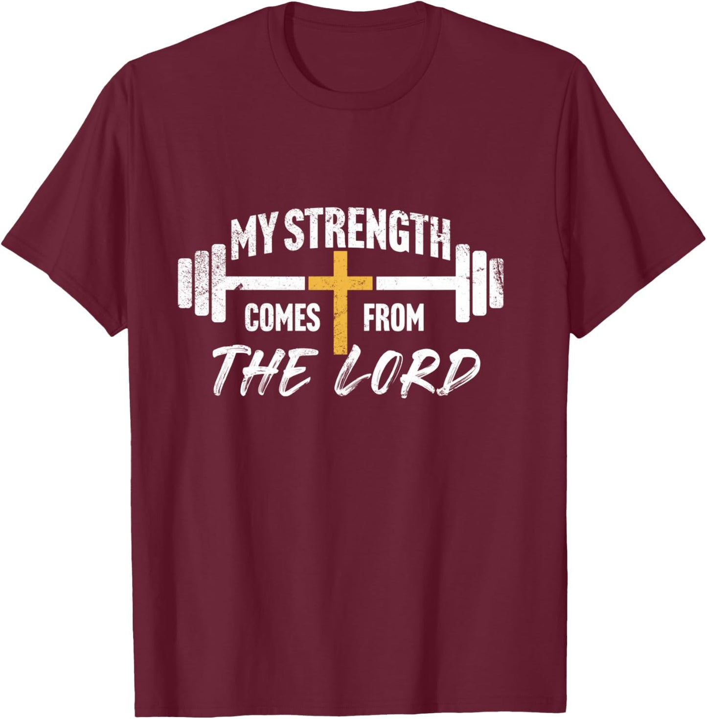 My Strength Christian Men Bible Verse Gym Workout T-Shirt - T-Shirt | Maroon