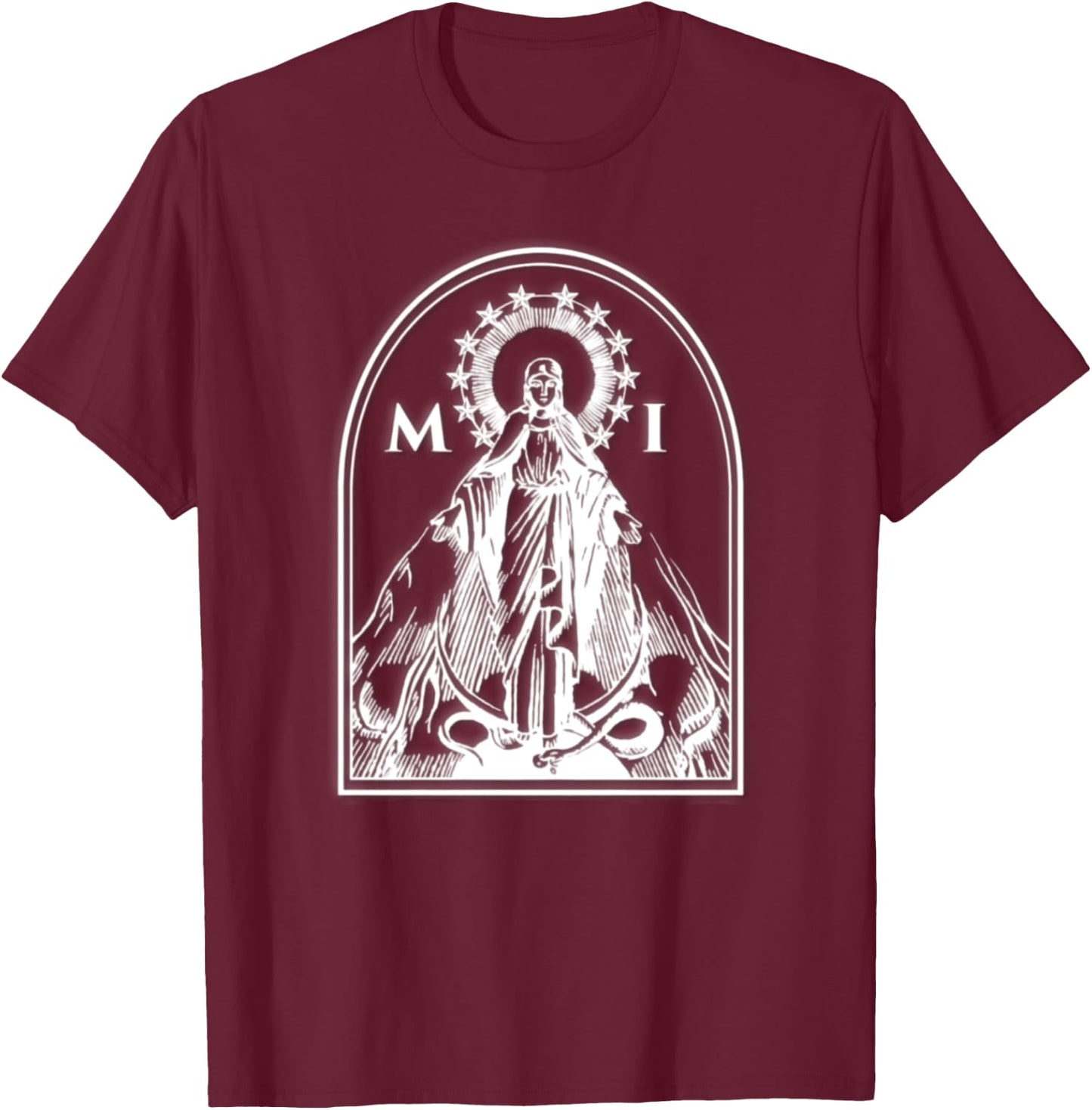Militia of The Immaculata St. Maximilian Kolbe Catholic T-Shirt - T-Shirt | Maroon