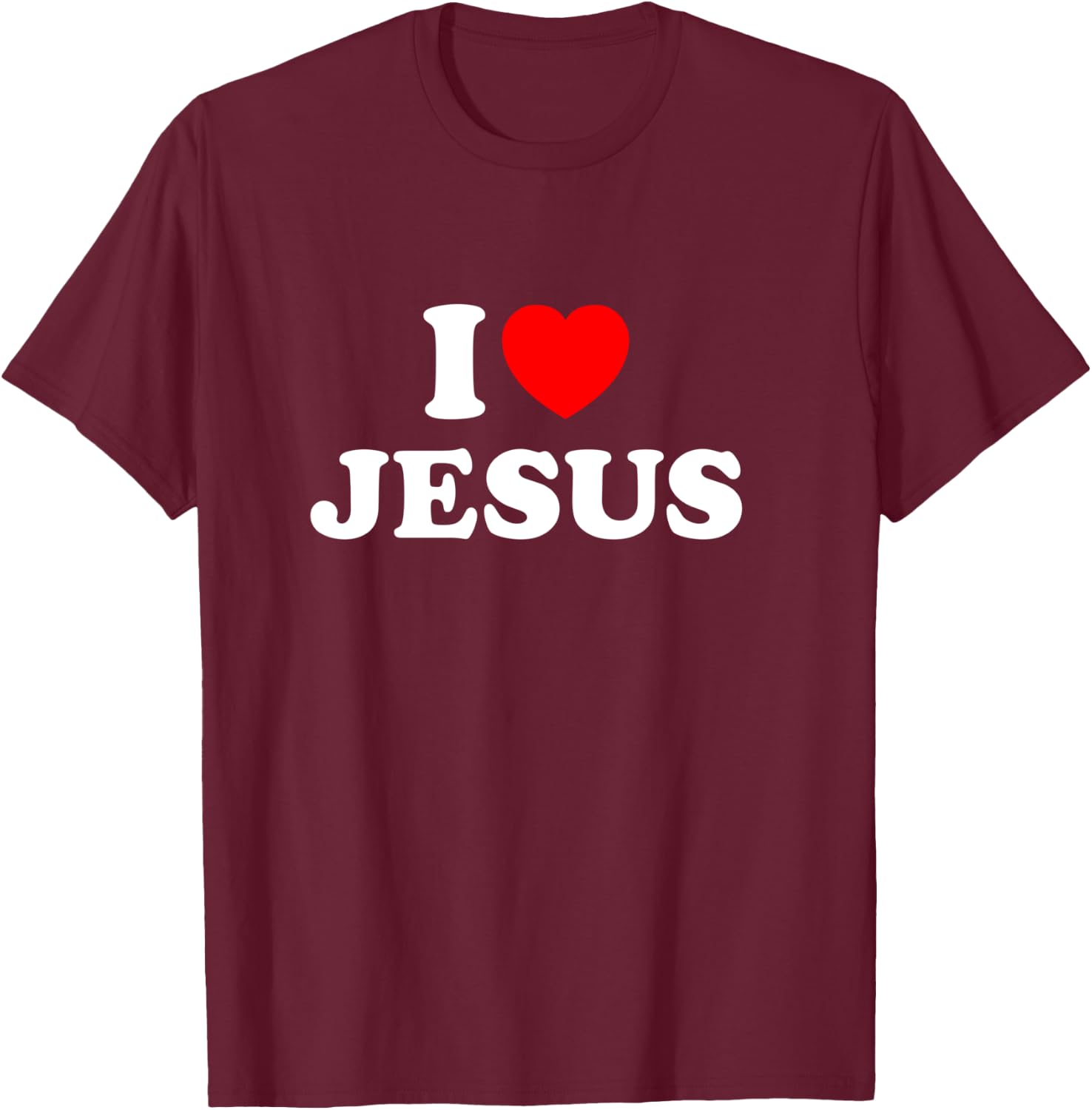 I Love Jesus Heart T-Shirt - T-Shirt | Maroon